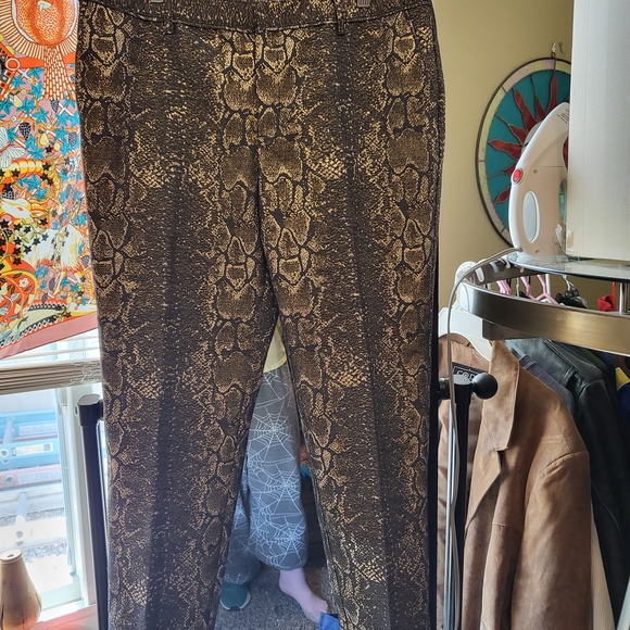 Worthington Pants - Metallic Gold Snakeskin Trousers
